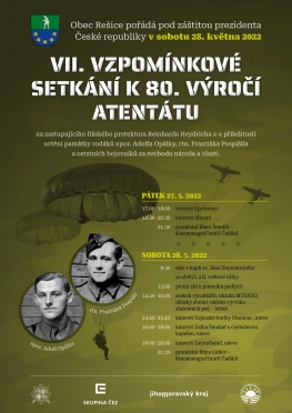 Osmdesát let od atentátu na říšského protektora R. Heydricha. Rešice připravují vzpomínkové setkání